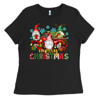 Black merry christmas gnome truck Ladies Tee - texasbilliewilder