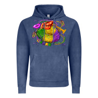 Vintage Denim mardi gras lips olivia Vintage Hoodie - OliviaCreatesArt