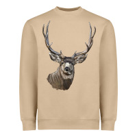 Mushroom Mule Buck Deer Head Heavyweight Sweatshirt - LillyAllenDesigns