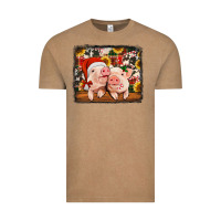 Vintage Coffee christmas pigs Vintage Tee - Jasminsmagicworld