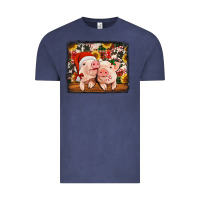 Vintage Denim christmas pigs Vintage Tee - Jasminsmagicworld