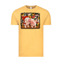 Vintage Mustard christmas pigs Vintage Tee - Jasminsmagicworld