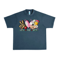 Midnight Navy Peace love teach Urban Heavy Tee - CowGirlArtShop