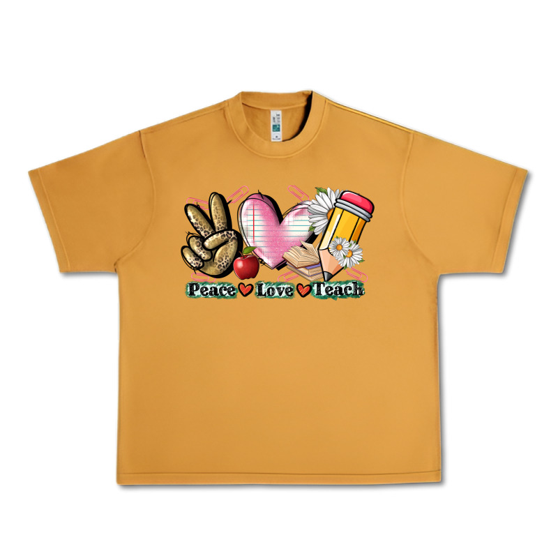 Peace Love Teach Urban Heavy Tee by CowGirlArtShop | Teevron