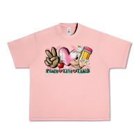 Salmon Peace love teach Urban Heavy Tee - CowGirlArtShop
