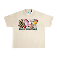 Sandshell Peace love teach Urban Heavy Tee - CowGirlArtShop