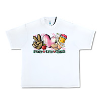 White Peace love teach Urban Heavy Tee - CowGirlArtShop