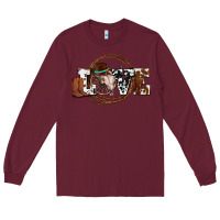 Burgundy western love for cowboys olivia Long Sleeve Tee - OliviaCreatesArt