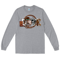 Heather Grey western love for cowboys olivia Long Sleeve Tee - OliviaCreatesArt