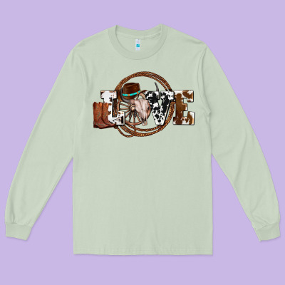 Western Love For Cowboys Olivia Long Sleeve Tee Designed By Oliviacreatesart