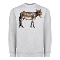 Heather Grey american mammoth jackstock donkey Heavyweight Sweatshirt - LillyAllenDesigns