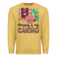 Antique Gold nursing is my cardio Premium Sweatshirt - BarkalooDesign