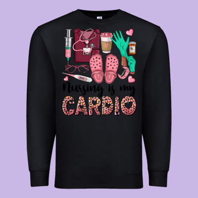 Nursing Is My Cardio Premium Sweatshirt Designed By Barkaloodesign