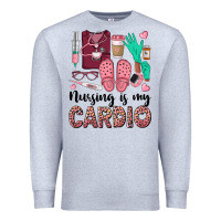 Heather Grey nursing is my cardio Premium Sweatshirt - BarkalooDesign