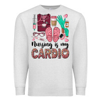 Oatmeal Heather nursing is my cardio Premium Sweatshirt - BarkalooDesign