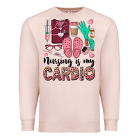 Pale Pink nursing is my cardio Premium Sweatshirt - BarkalooDesign