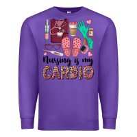 Purple nursing is my cardio Premium Sweatshirt - BarkalooDesign