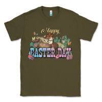 Army Green Happy Easter Day rodeo Classic Tee - HowdyJamesFarm