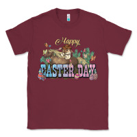 Burgundy Happy Easter Day rodeo Classic Tee - HowdyJamesFarm