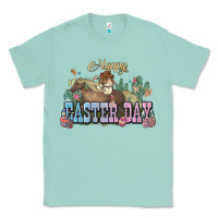 Seafoam Happy Easter Day rodeo Classic Tee - HowdyJamesFarm