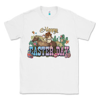 White Happy Easter Day rodeo Classic Tee - HowdyJamesFarm