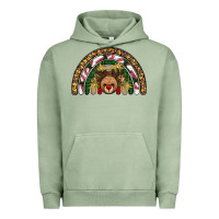 Pigment Oil Green reindeer rainbow christmas Urban Hoodie - AdoDesignShop