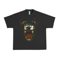 Pigment Black Werewolf Face Lycan Gothic Horror Occult Scary Halloween Urban Heavy Tee - longCreatives