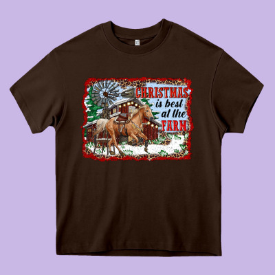 Christmas Is Best At The Farm Heavy Core Tee Designed By Ranaportraitstore