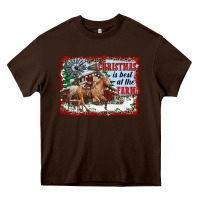 Chocolate Brown christmas is best at the farm Heavy Core Tee - RanaPortraitStore