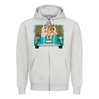 Dove Grey easter bunny truck Zipper Hoodie - Artiststas