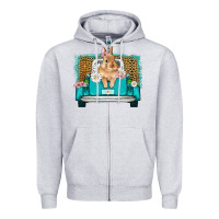 Heather Grey easter bunny truck Zipper Hoodie - Artiststas