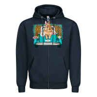 Navy easter bunny truck Zipper Hoodie - Artiststas
