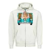 Oatmeal Heather easter bunny truck Zipper Hoodie - Artiststas