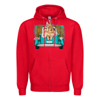 Red easter bunny truck Zipper Hoodie - Artiststas