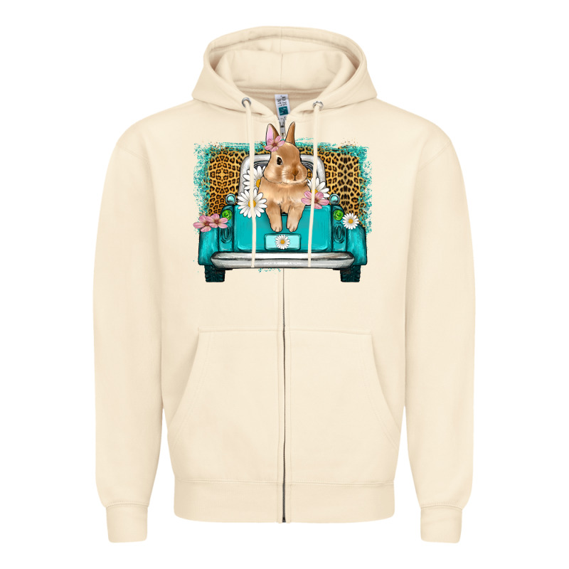 Easter Bunny Truck Zipper Hoodie by Artiststas | Teevron