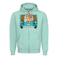 Seafoam easter bunny truck Zipper Hoodie - Artiststas