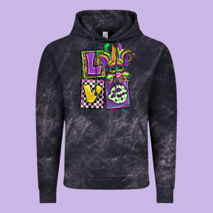 Love Mardi Gras Vintage Hoodie Designed By Oliviacreatesart