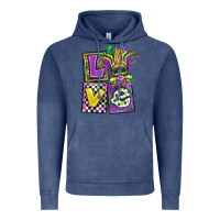 Vintage Denim love mardi gras Vintage Hoodie - OliviaCreatesArt