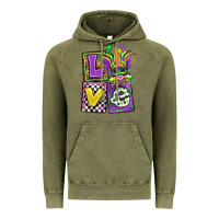 Vintage Olive love mardi gras Vintage Hoodie - OliviaCreatesArt