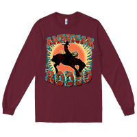 Burgundy American rodeo Long Sleeve Tee - FaDigitalArtStudio