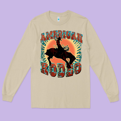 American Rodeo Long Sleeve Tee Designed By Fadigitalartstudio