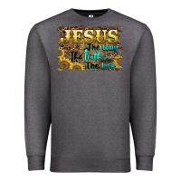 Charcoal Heather jesus the way the truth the life Premium Sweatshirt - BarkalooDesign