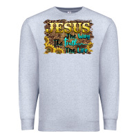 Heather Grey jesus the way the truth the life Premium Sweatshirt - BarkalooDesign