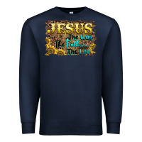Navy jesus the way the truth the life Premium Sweatshirt - BarkalooDesign