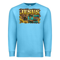 Ocean Blue jesus the way the truth the life Premium Sweatshirt - BarkalooDesign