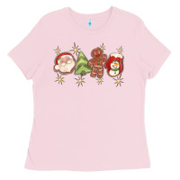 Bubblegum Pink Christmas gingerbread cookies Ladies Tee - texasbilliewilder