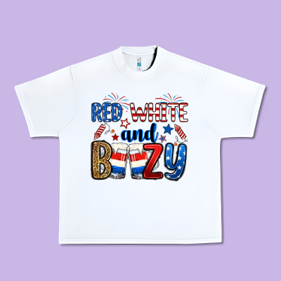 Red White And Boozy Urban Heavy Tee Designed By Ranaportraitstore