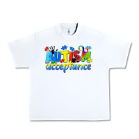 White Autism acceptance Urban Heavy Tee - CowGirlArtShop