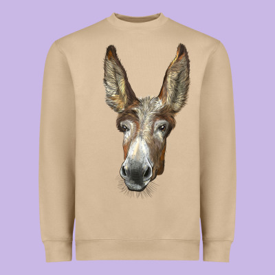 American Mammoth Jackstock Donkey  Face Heavyweight Sweatshirt Designed By Lillyallendesigns