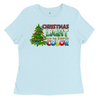 Baby Blue Christmas light are my favorite color Ladies Tee - NancyCooperArtShop